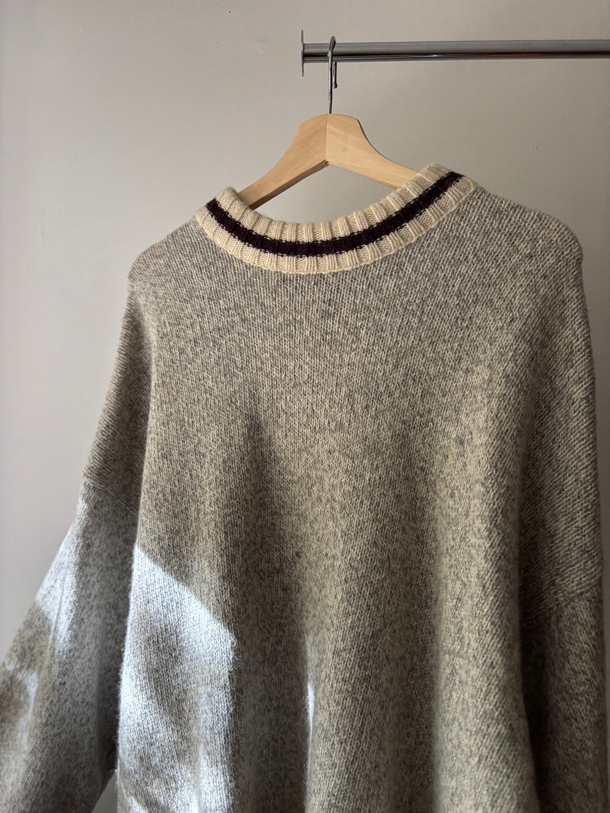 1990s Slouchy Heathered Wool Sweater with Baggy Sleeves