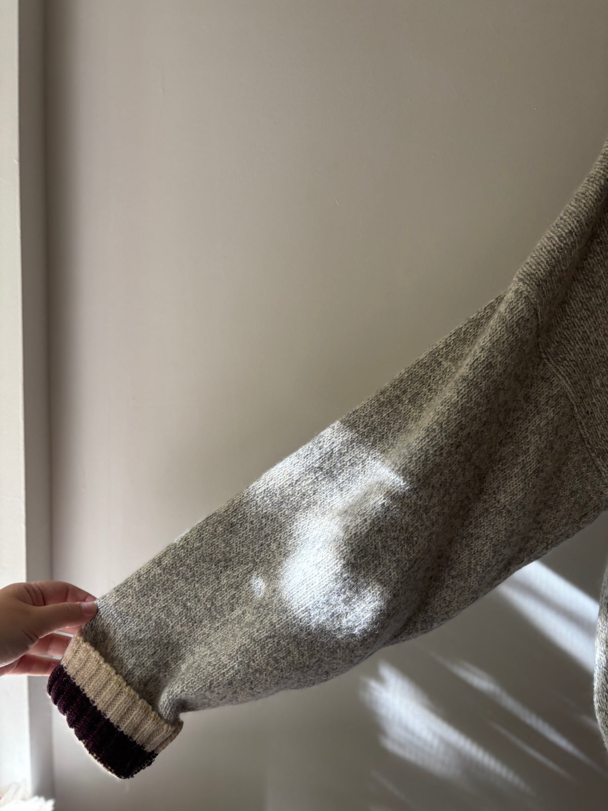 1990s Slouchy Heathered Wool Sweater with Baggy Sleeves