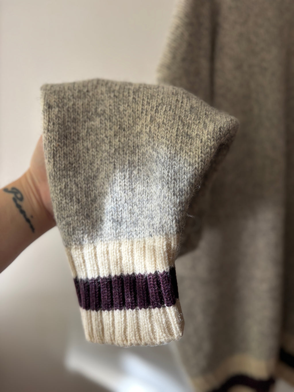 1990s Slouchy Heathered Wool Sweater with Baggy Sleeves
