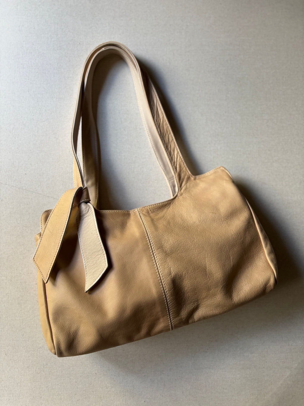 Vintage Tan Leather Shoulder Bag | Made in Canada
