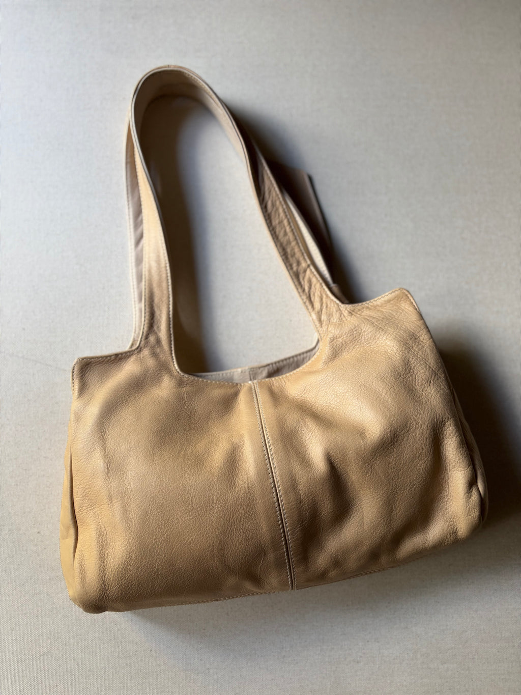 Vintage Tan Leather Shoulder Bag | Made in Canada