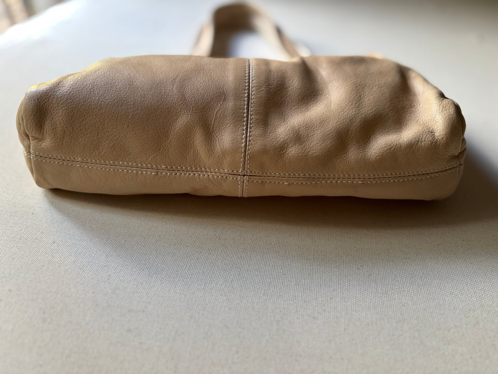 Vintage Tan Leather Shoulder Bag | Made in Canada