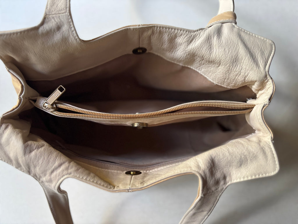 Vintage Tan Leather Shoulder Bag | Made in Canada