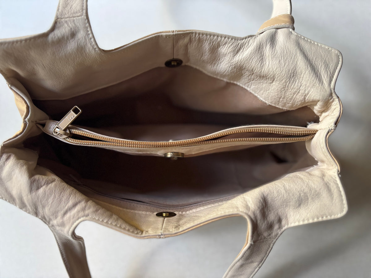 Vintage Tan Leather Shoulder Bag | Made in Canada