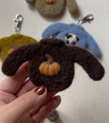 Brown Pumpkin Sweater Bag Charm