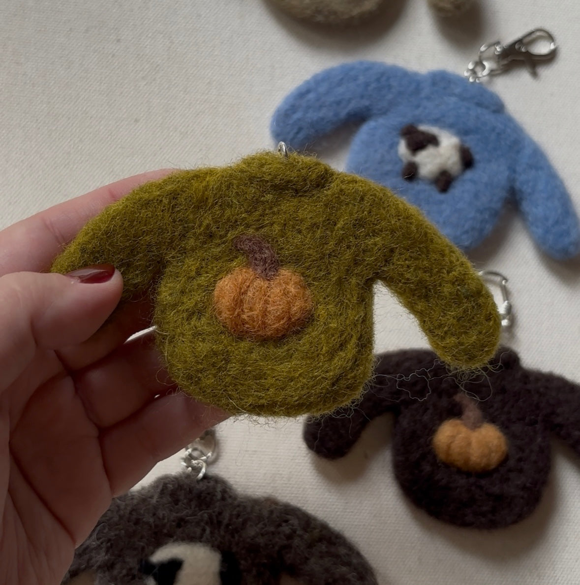 Green Pumpkin Sweater Charm