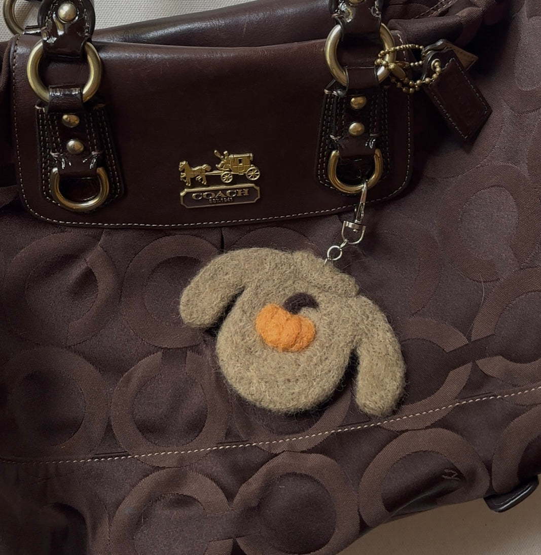 Beige Pumpkin Sweater Charm