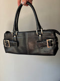 1990s Small Black Minimal Baguette Bag
