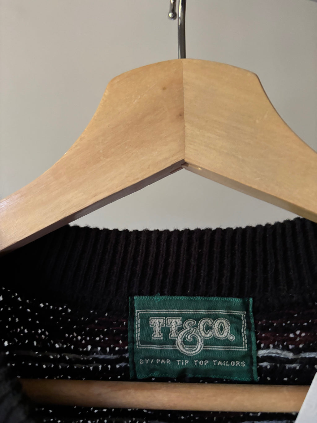 1990s Patterned Cotton Knit Sweater