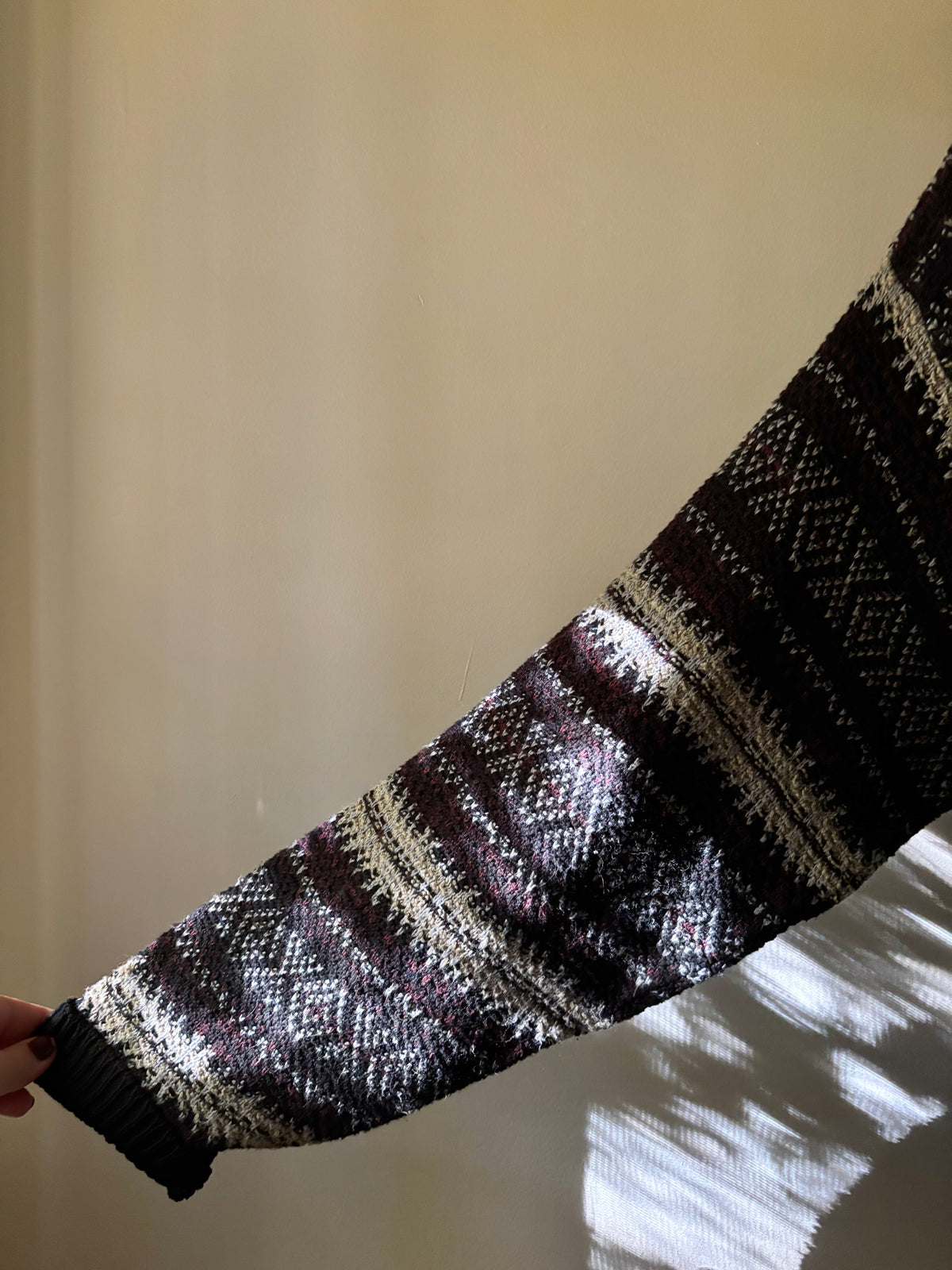 1990s Patterned Cotton Knit Sweater