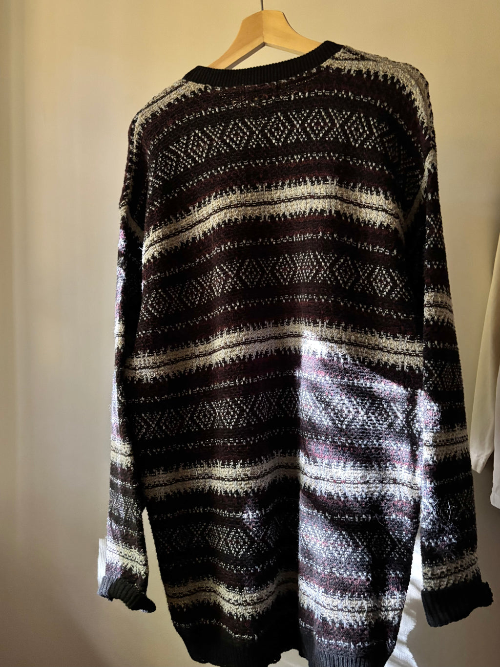 1990s Patterned Cotton Knit Sweater