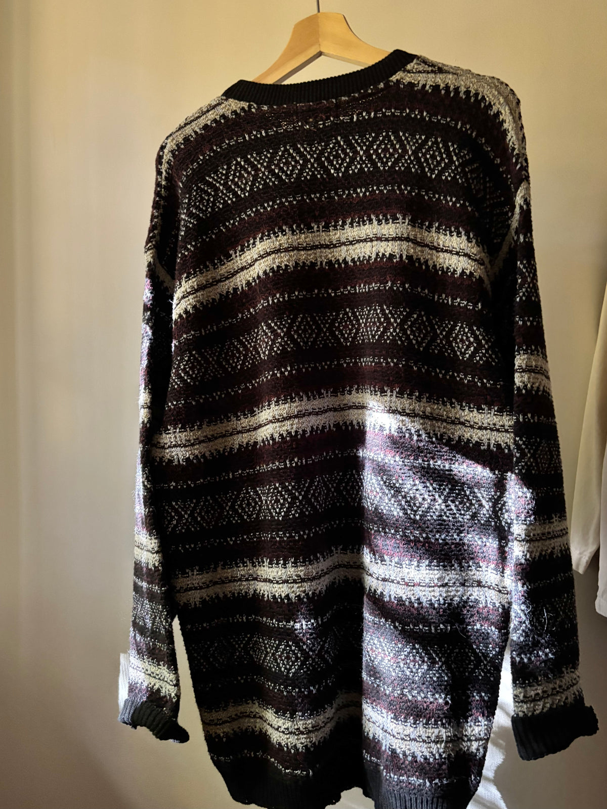 1990s Patterned Cotton Knit Sweater