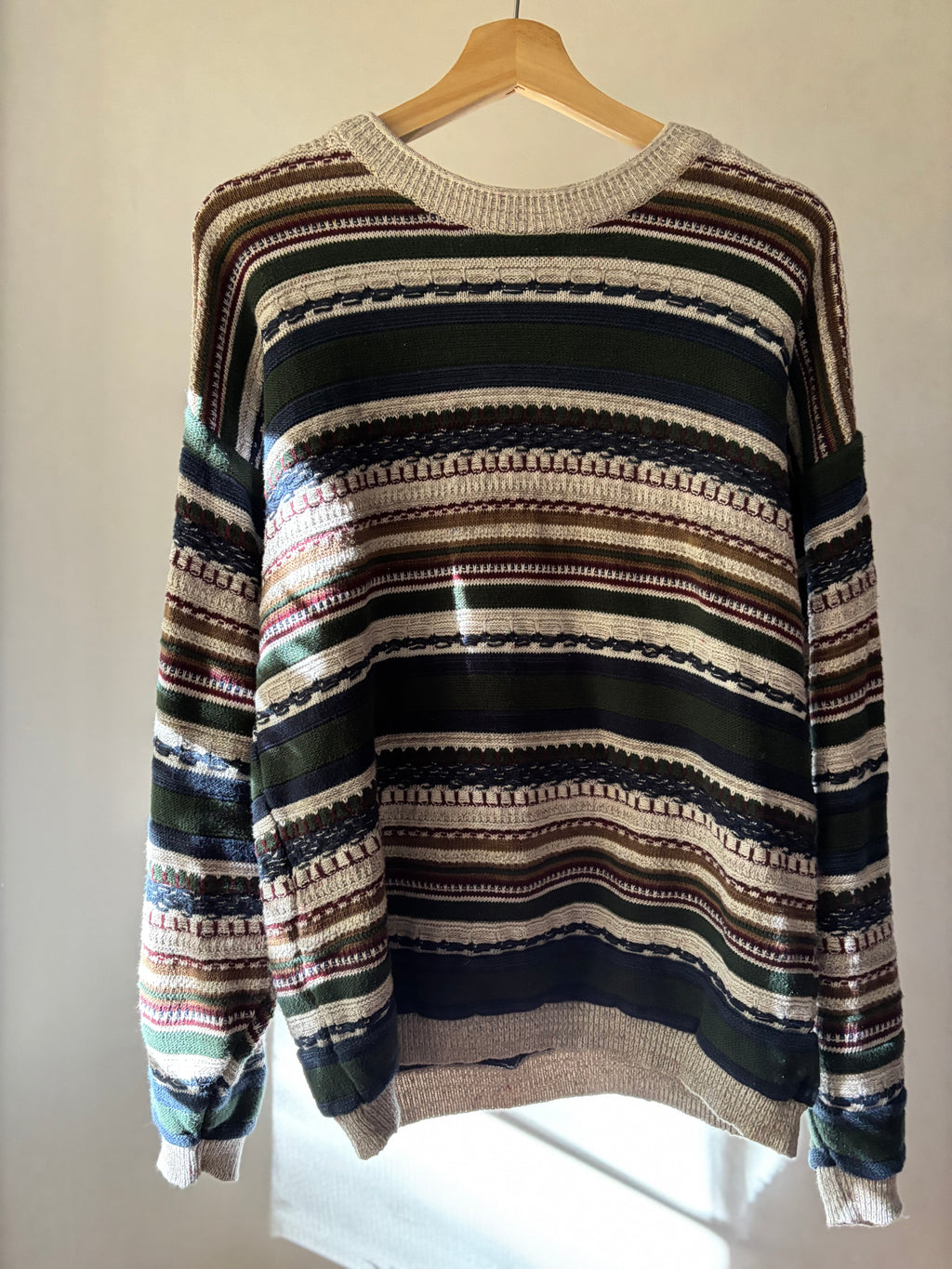 1990s Patterned Cotton Knit Sweater