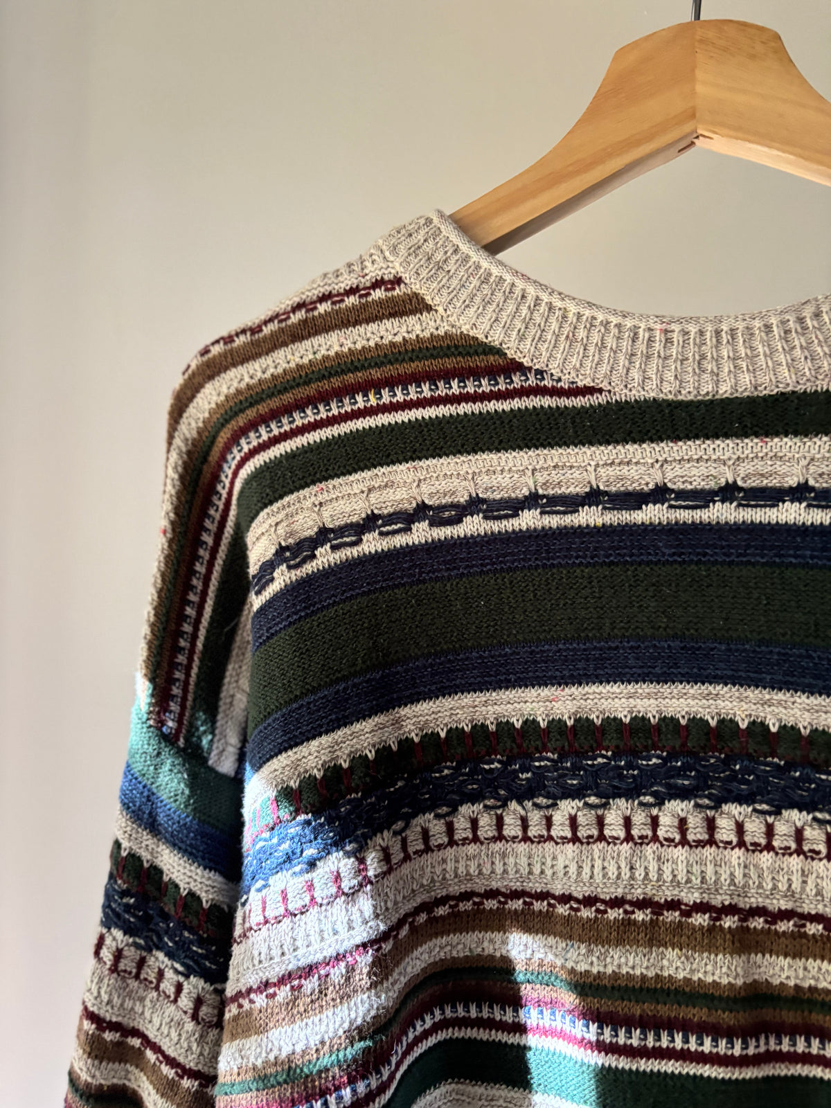 1990s Patterned Cotton Knit Sweater