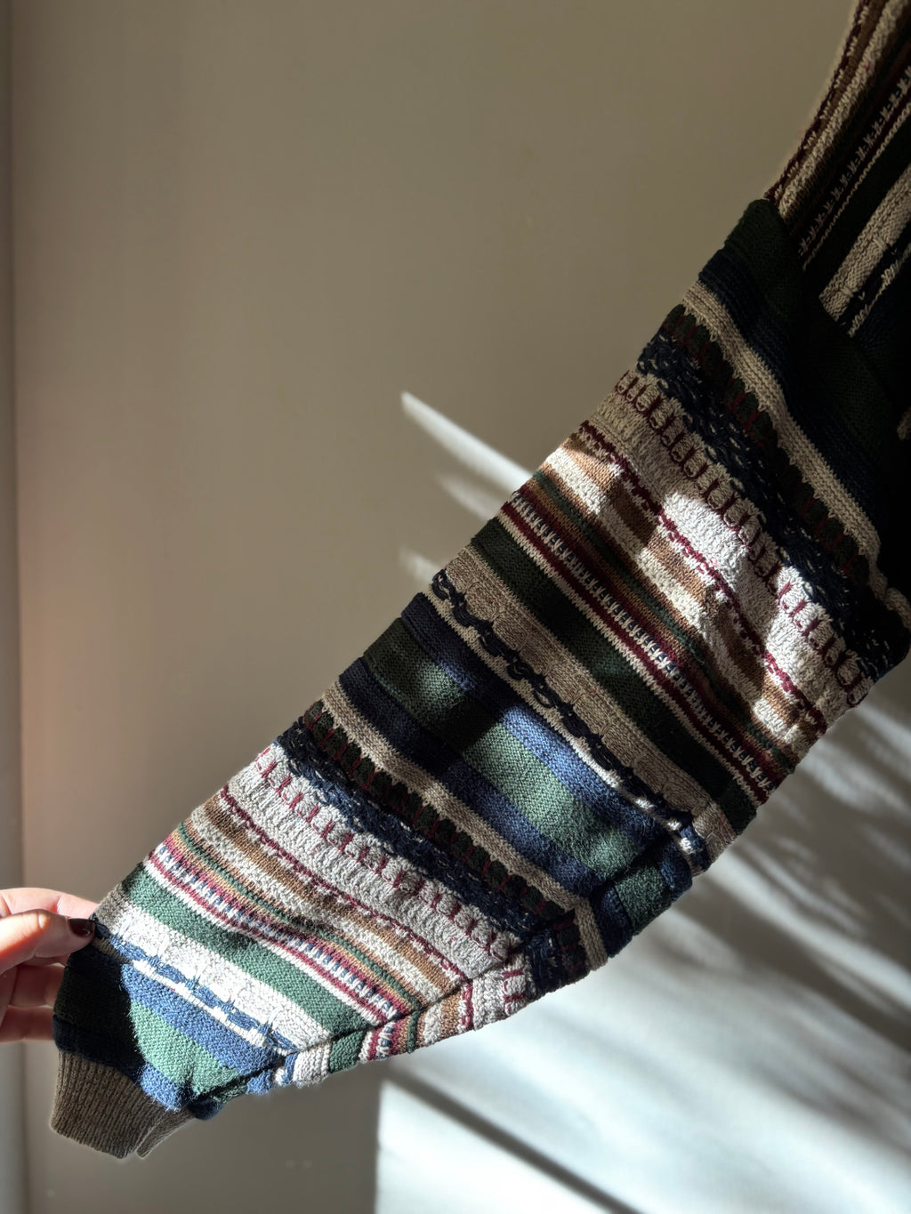 1990s Patterned Cotton Knit Sweater