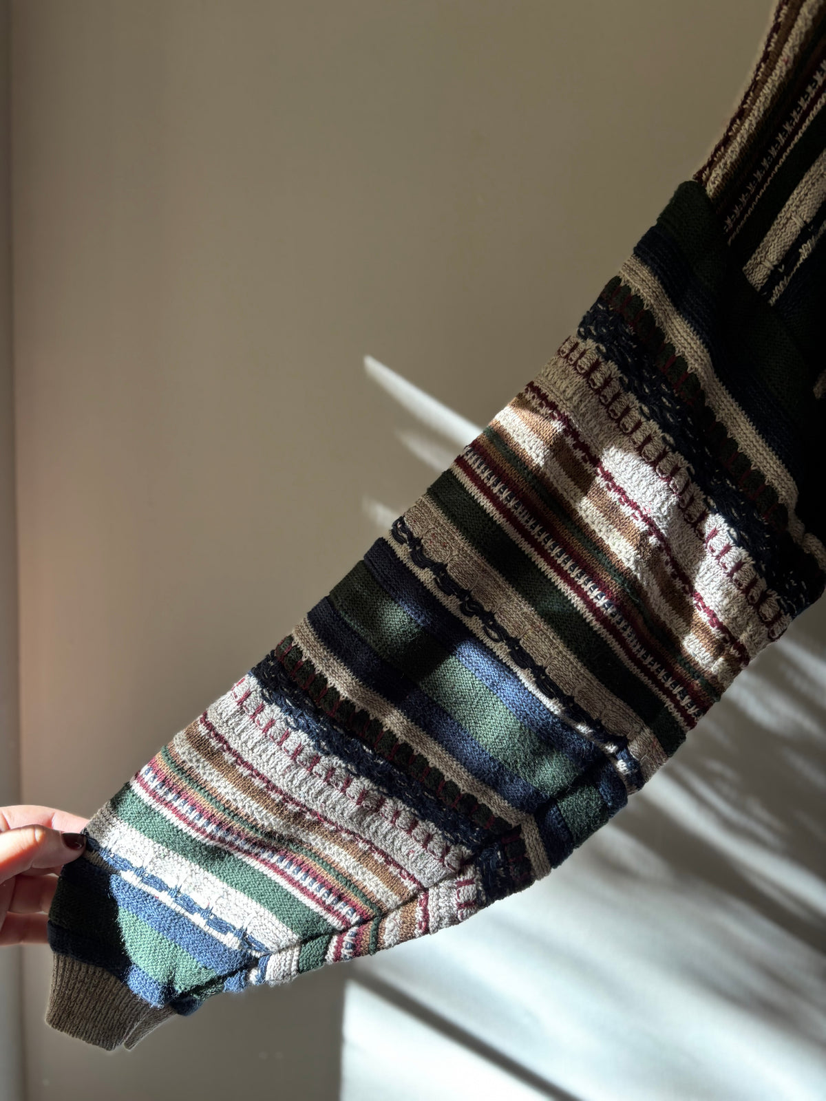 1990s Patterned Cotton Knit Sweater