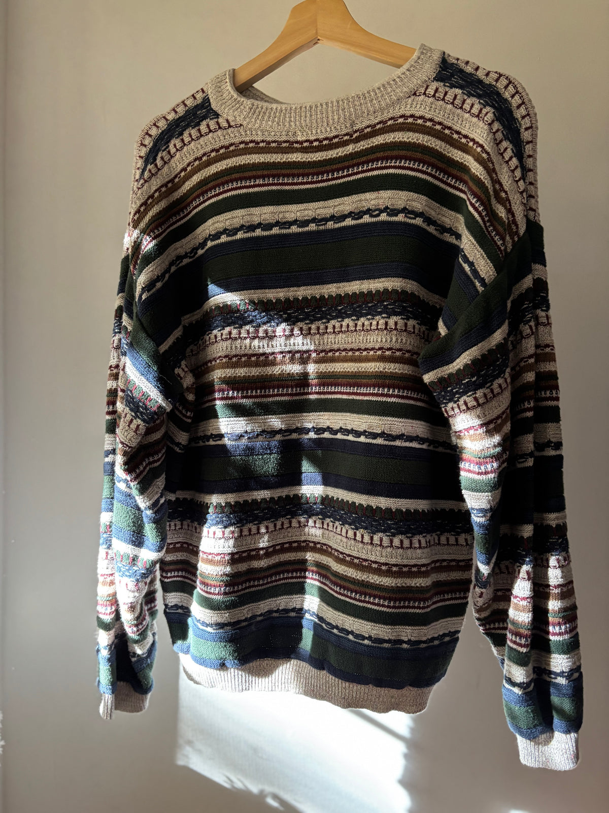 1990s Patterned Cotton Knit Sweater