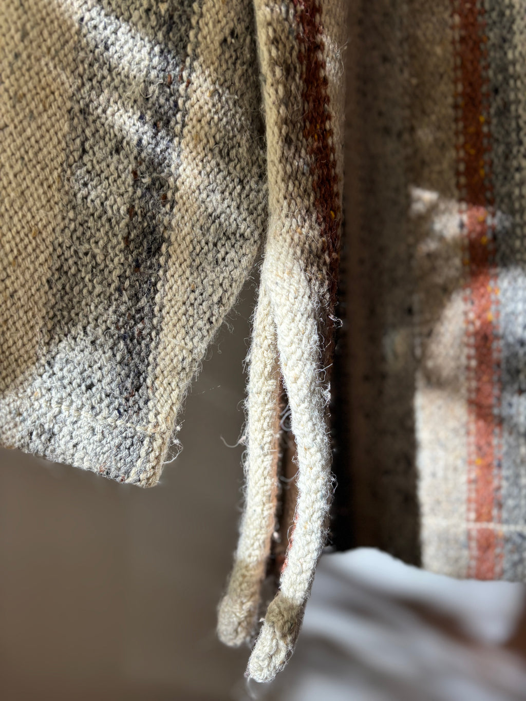 1990s Speckled Striped Rolled Neck Sweater
