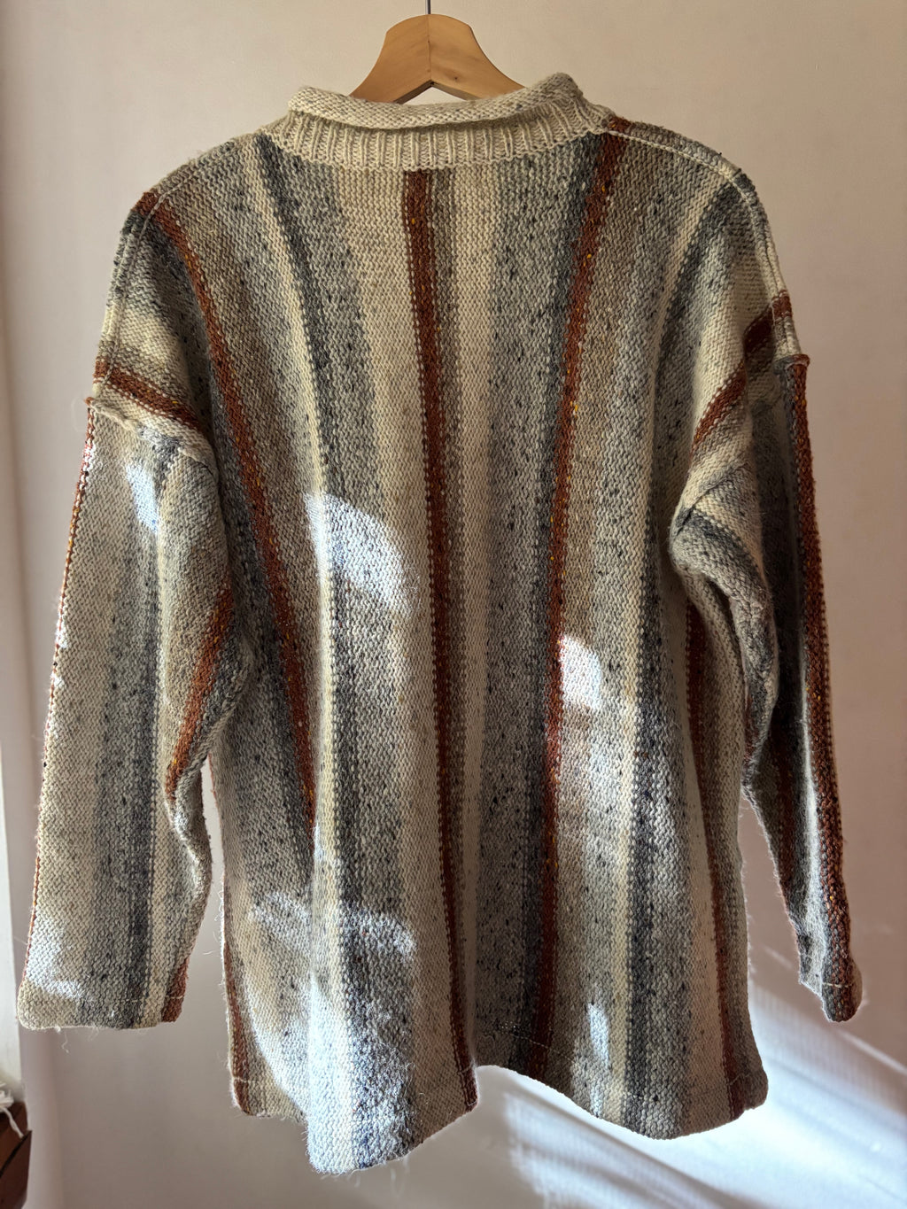 1990s Speckled Striped Rolled Neck Sweater