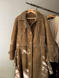 1970s Suede Coat with Faux Fur Trim and Lining