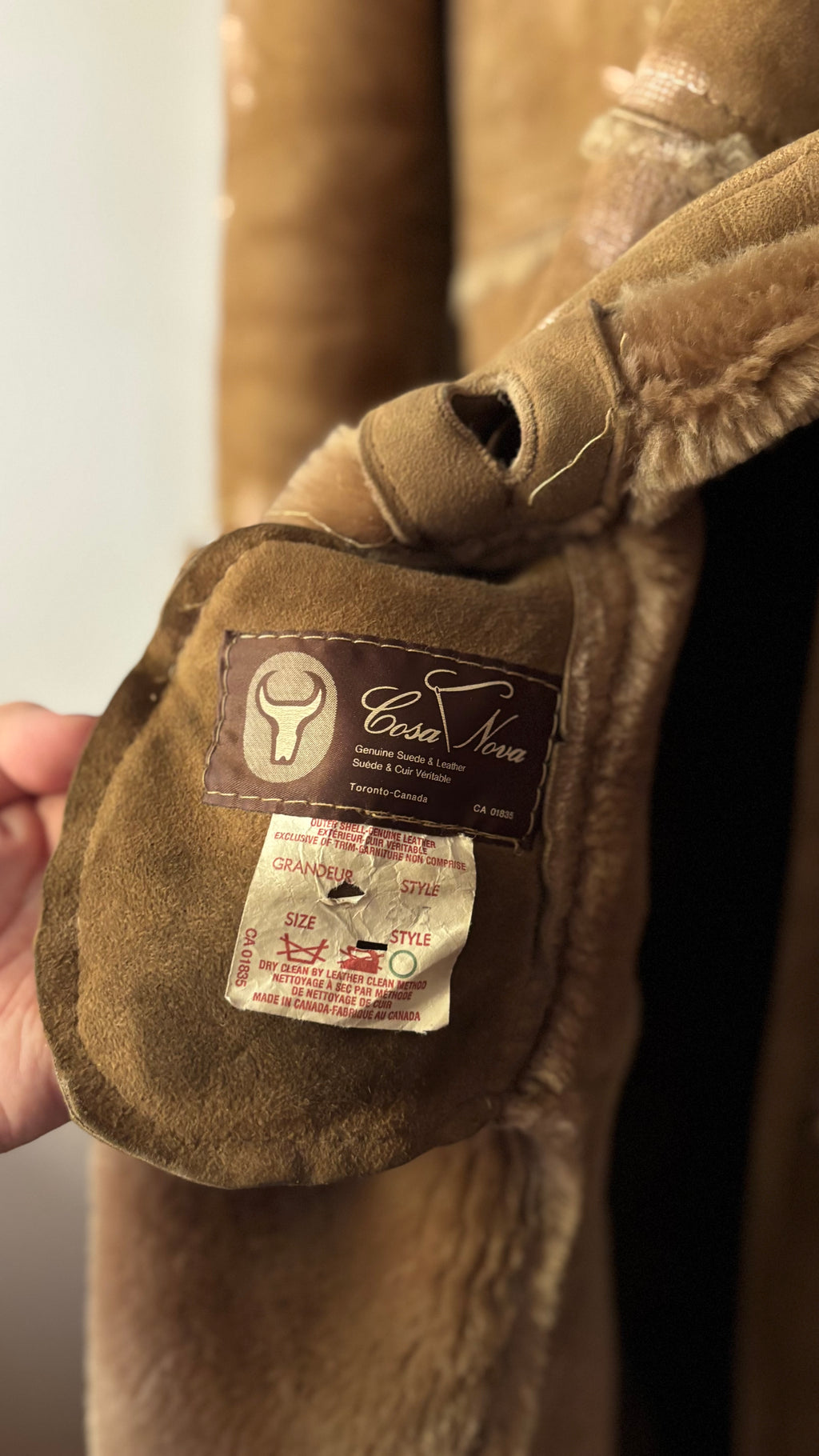 1970s Suede Coat with Faux Fur Trim and Lining