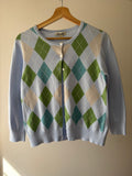 Y2K Soft Cotton Light Blue & Green Cardigan