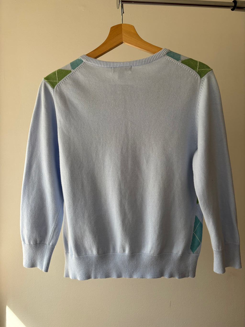 Y2K Soft Cotton Light Blue & Green Cardigan