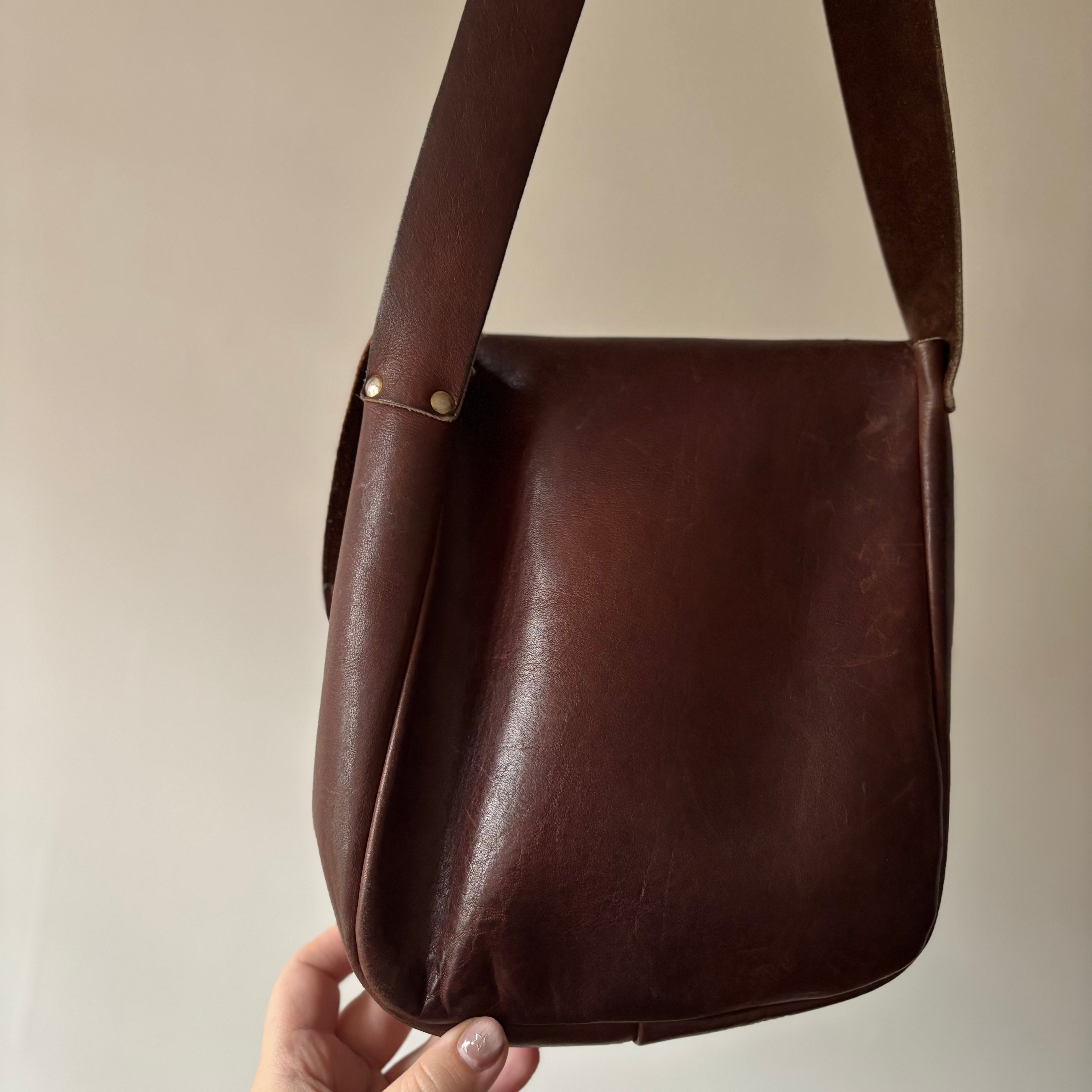 1990s Brown Leather Shoulder Bag | Vintage Purse