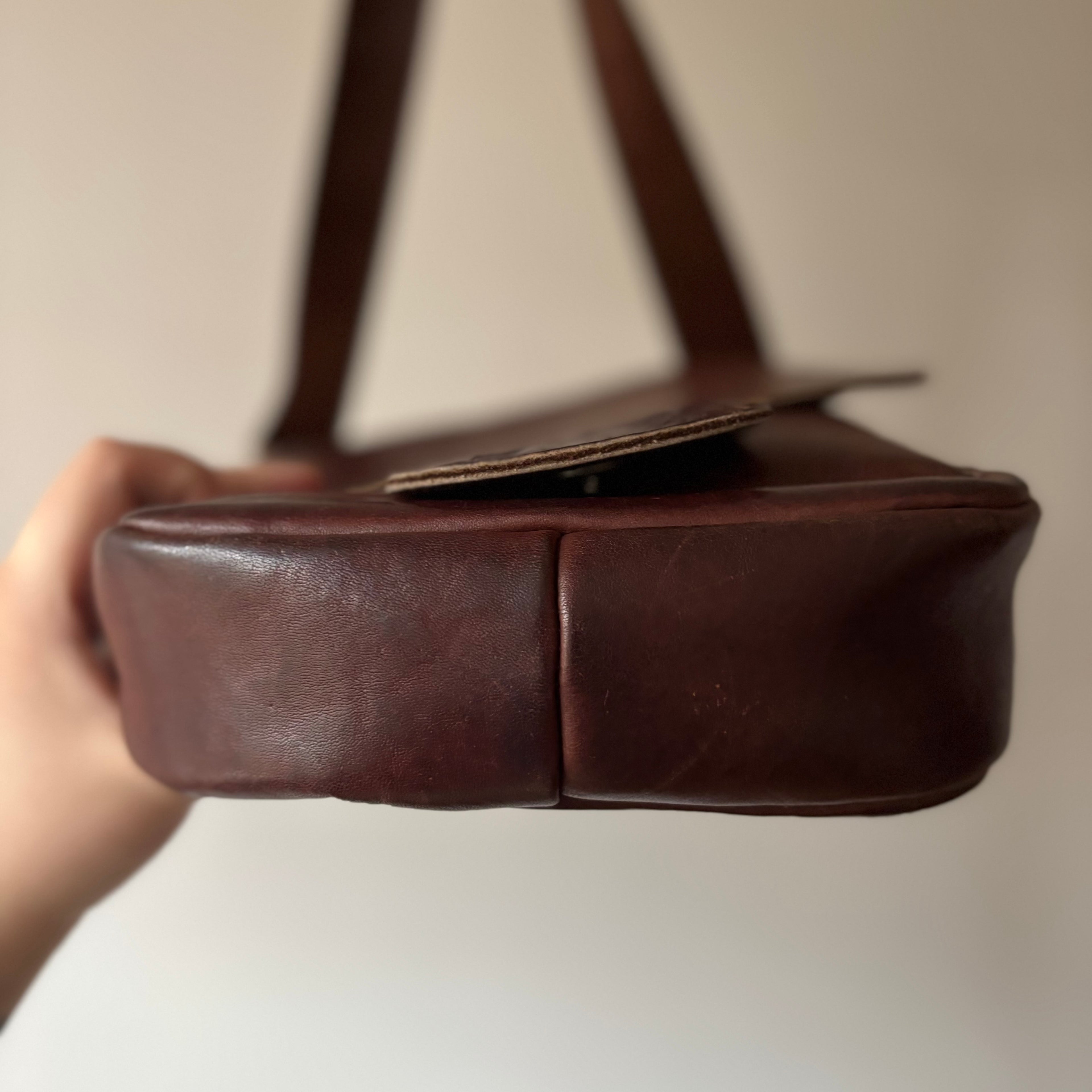 1990s Brown Leather Shoulder Bag | Vintage Purse