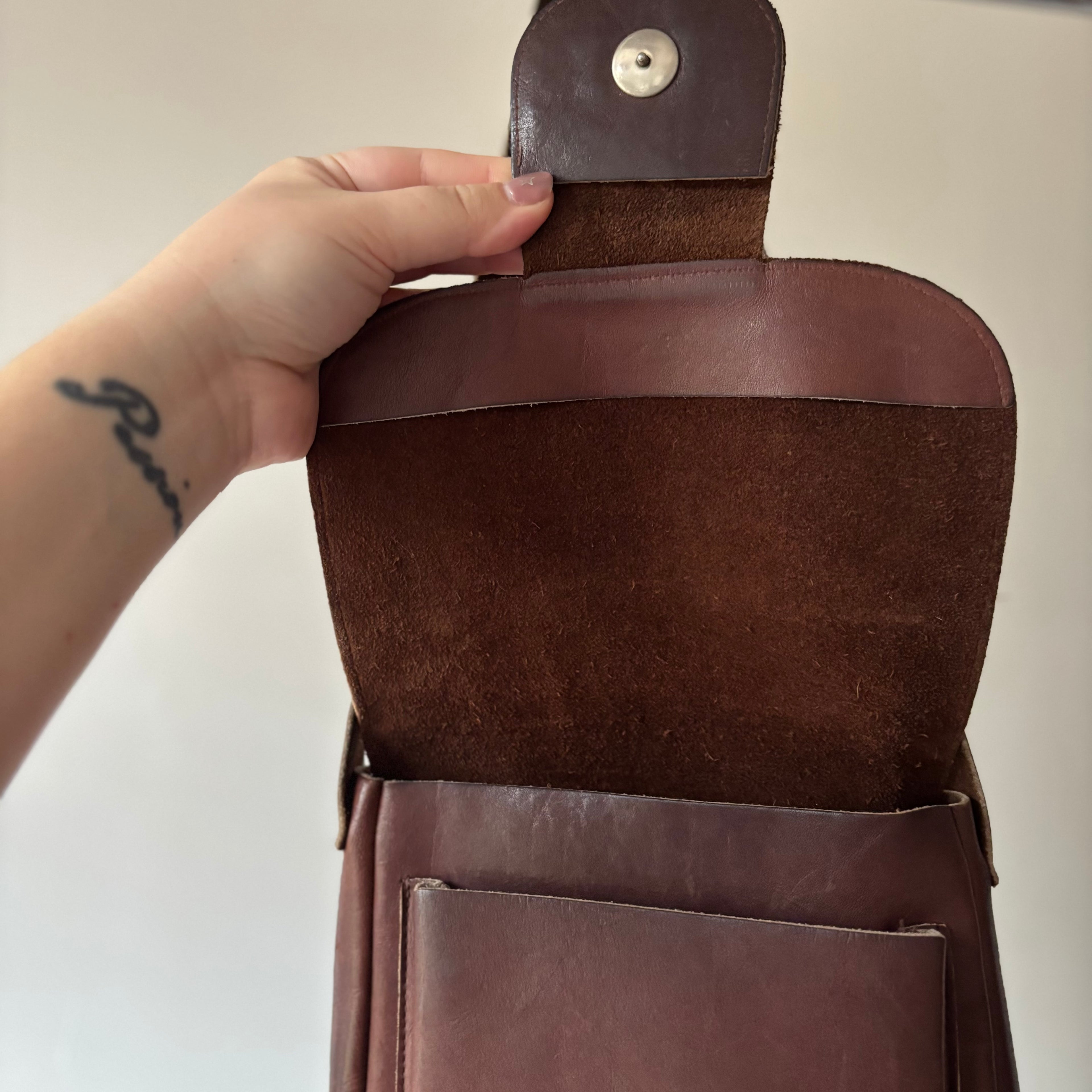 1990s Brown Leather Shoulder Bag | Vintage Purse