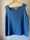 1990s Cobalt Blue Square Neck Cotton Top