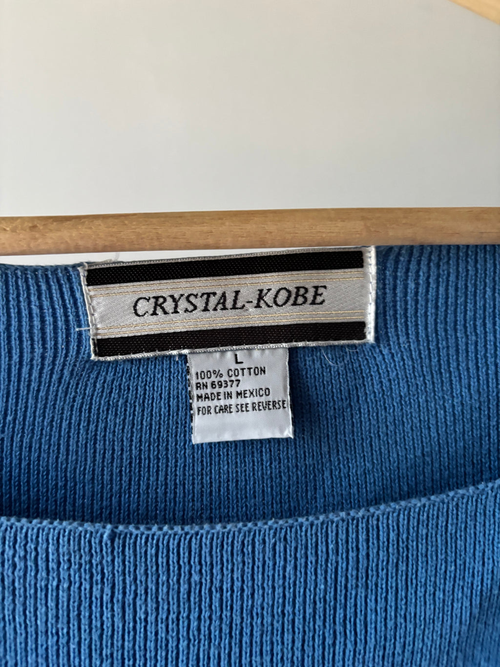 1990s Cobalt Blue Square Neck Cotton Top