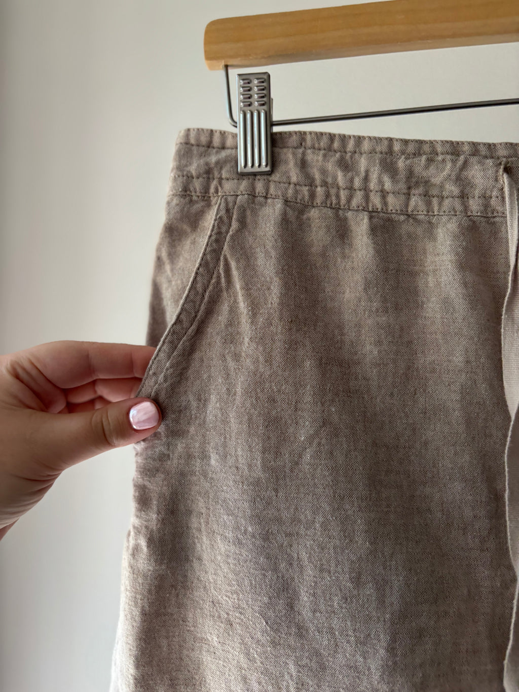 Y2K Linen Mini Skirt with Drawstring | 30-33" waist