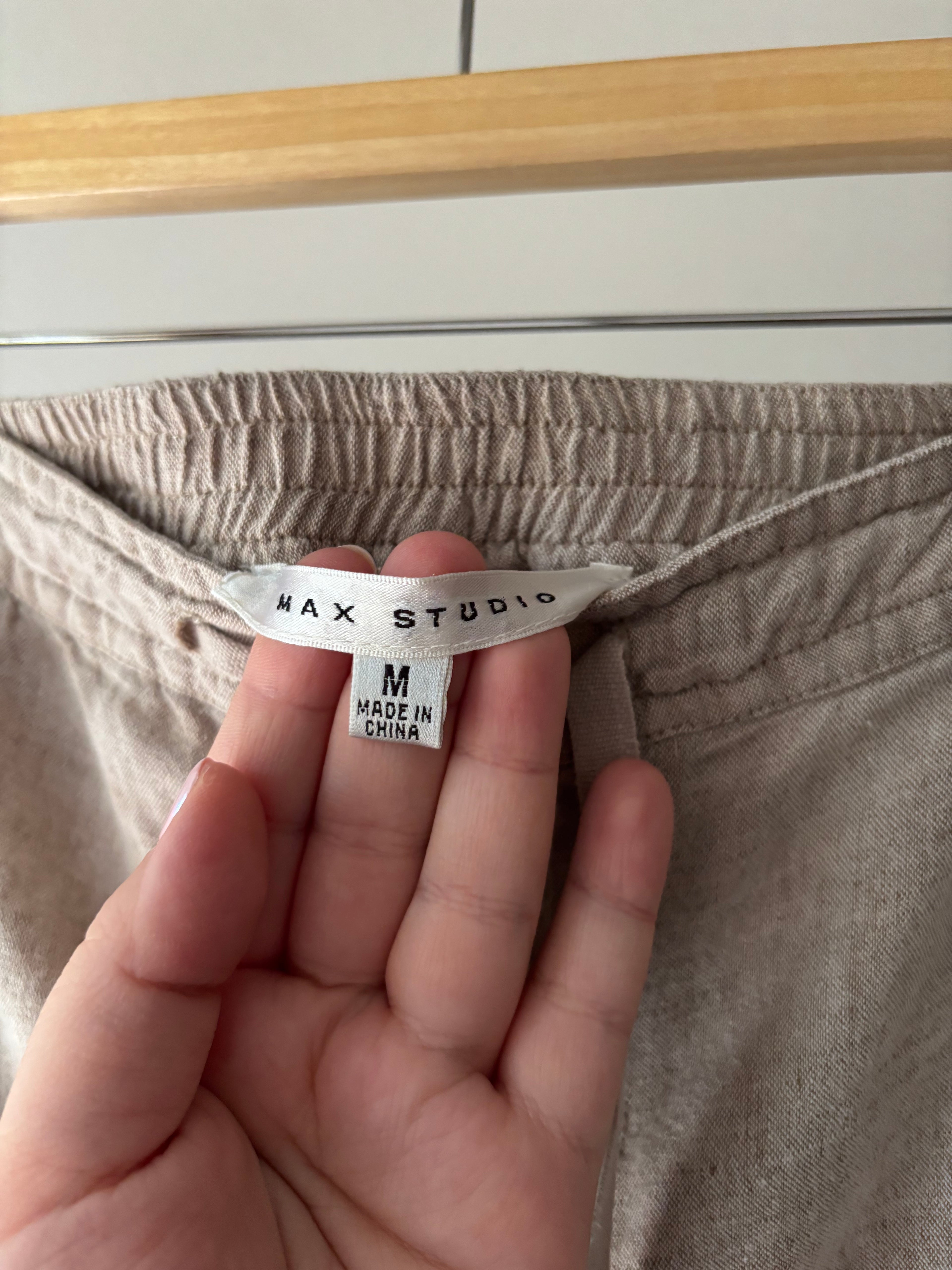 Y2K Linen Mini Skirt with Drawstring | 30-33" waist