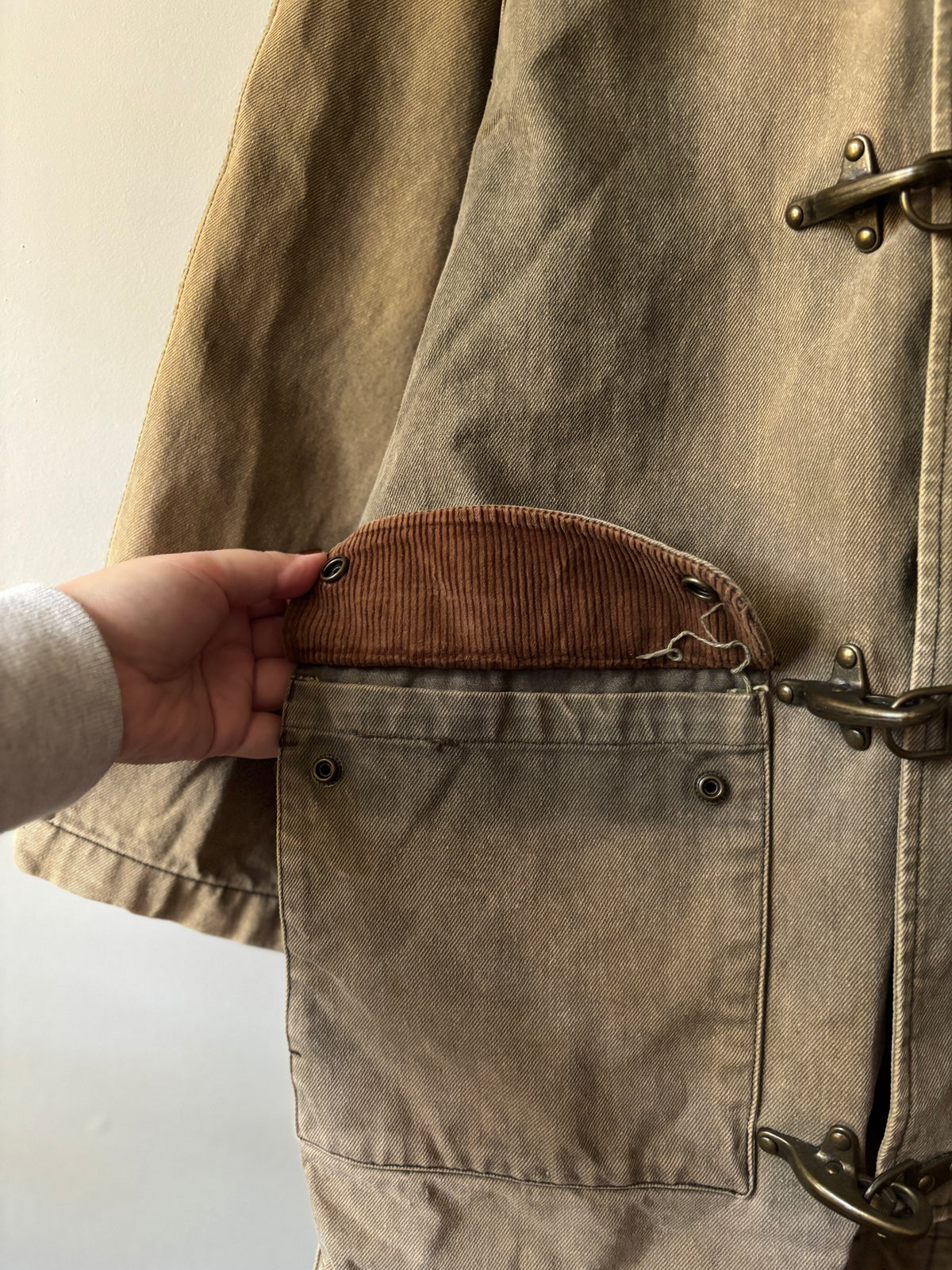 1990s Oversized Lined Olive Green Chore Coat