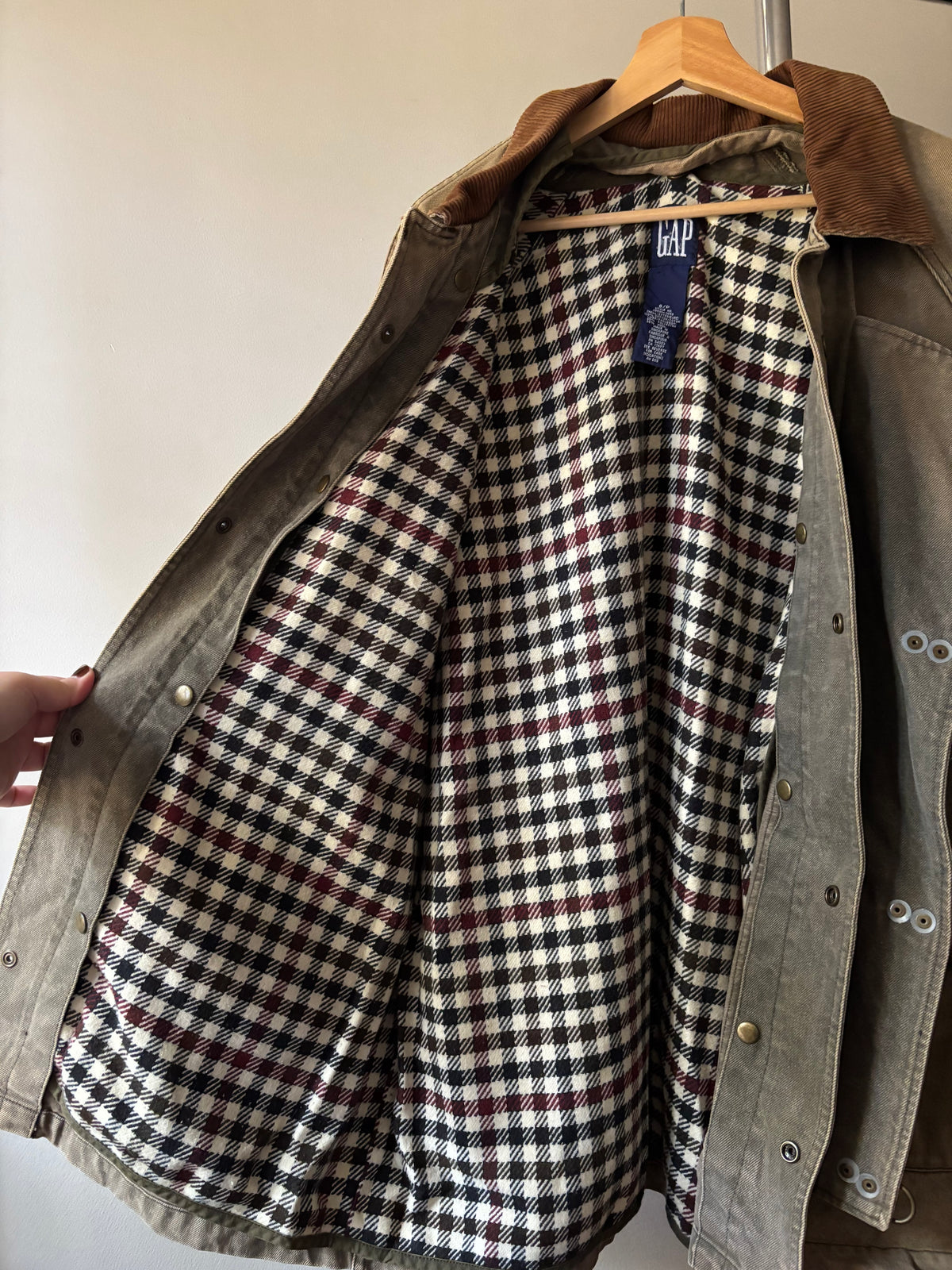 1990s Oversized Lined Olive Green Chore Coat