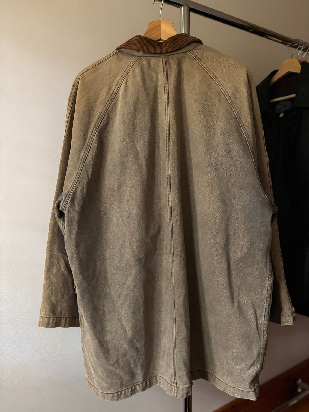 1990s Oversized Lined Olive Green Chore Coat