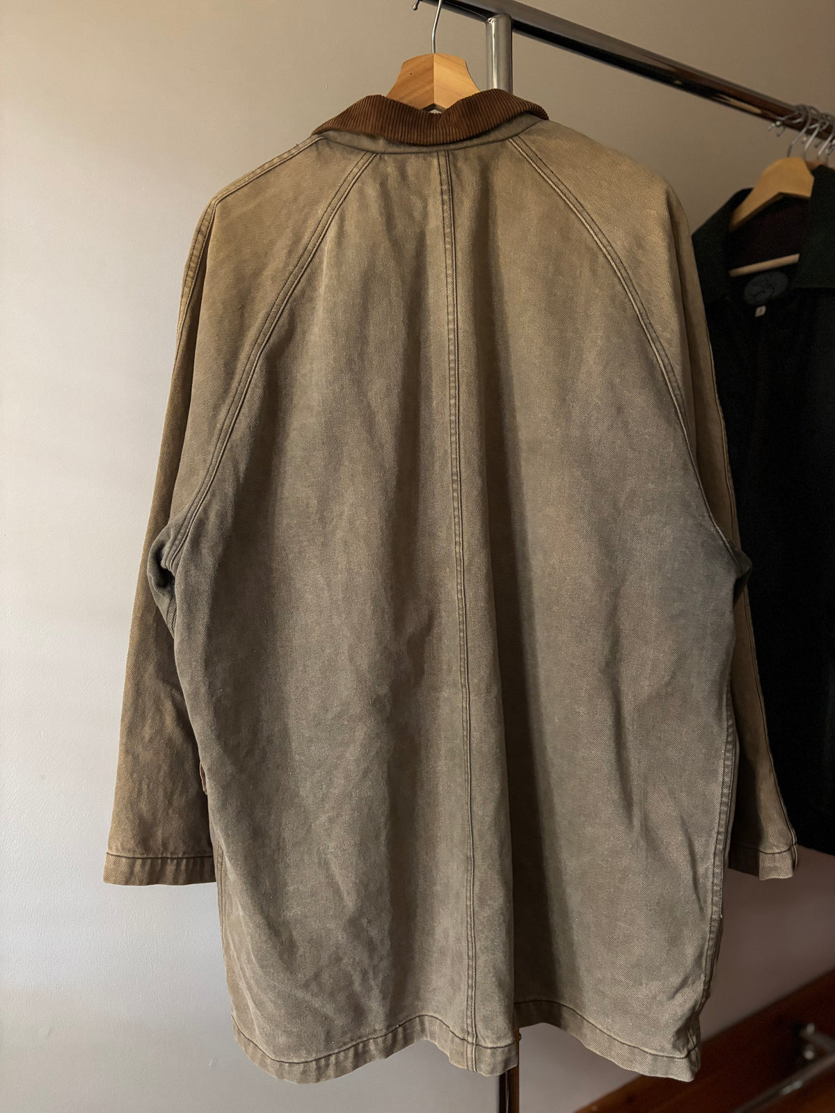 1990s Oversized Lined Olive Green Chore Coat