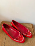 Y2K Red Patent Leather Ballet Flats with Bow | Size 7.5