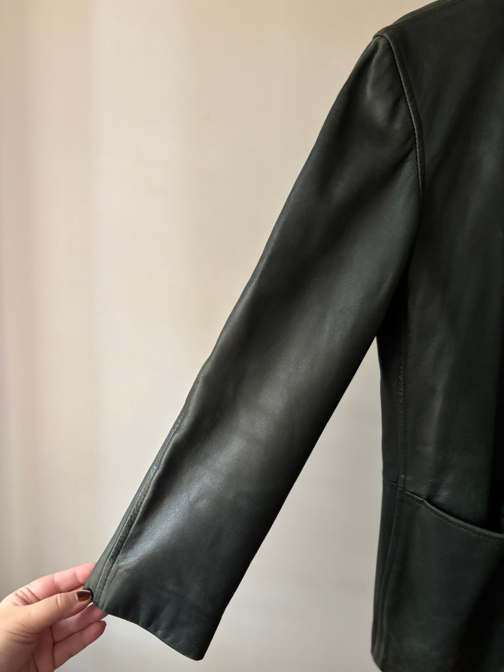 1990s Dark Green Buttery Leather Jacket | Made in Canada