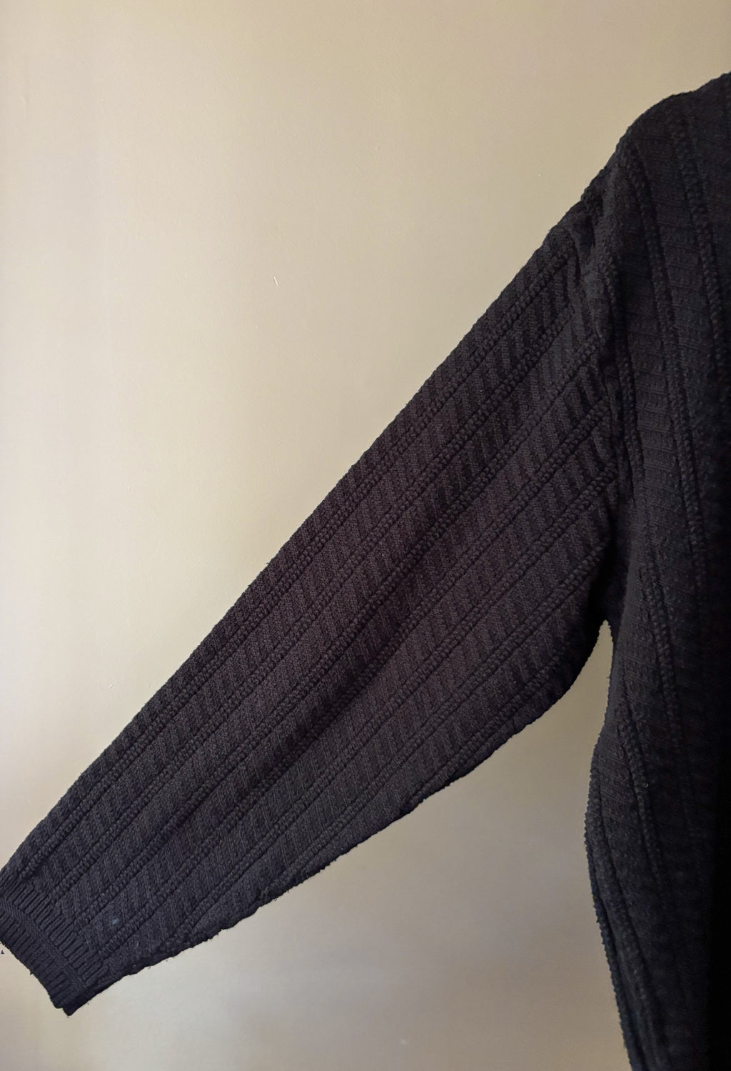 1990s Navy Blue Textured Cotton Sweater