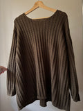 1990s Textured Olive Green Cotton Sweater