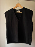 1990s Ribbed Wool Boxy Sweater Vest