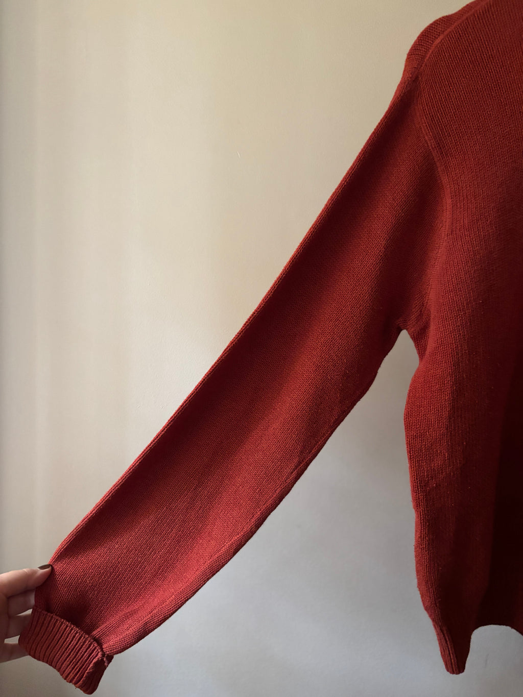 Y2K Thick Cotton Burnt Orange Sweater