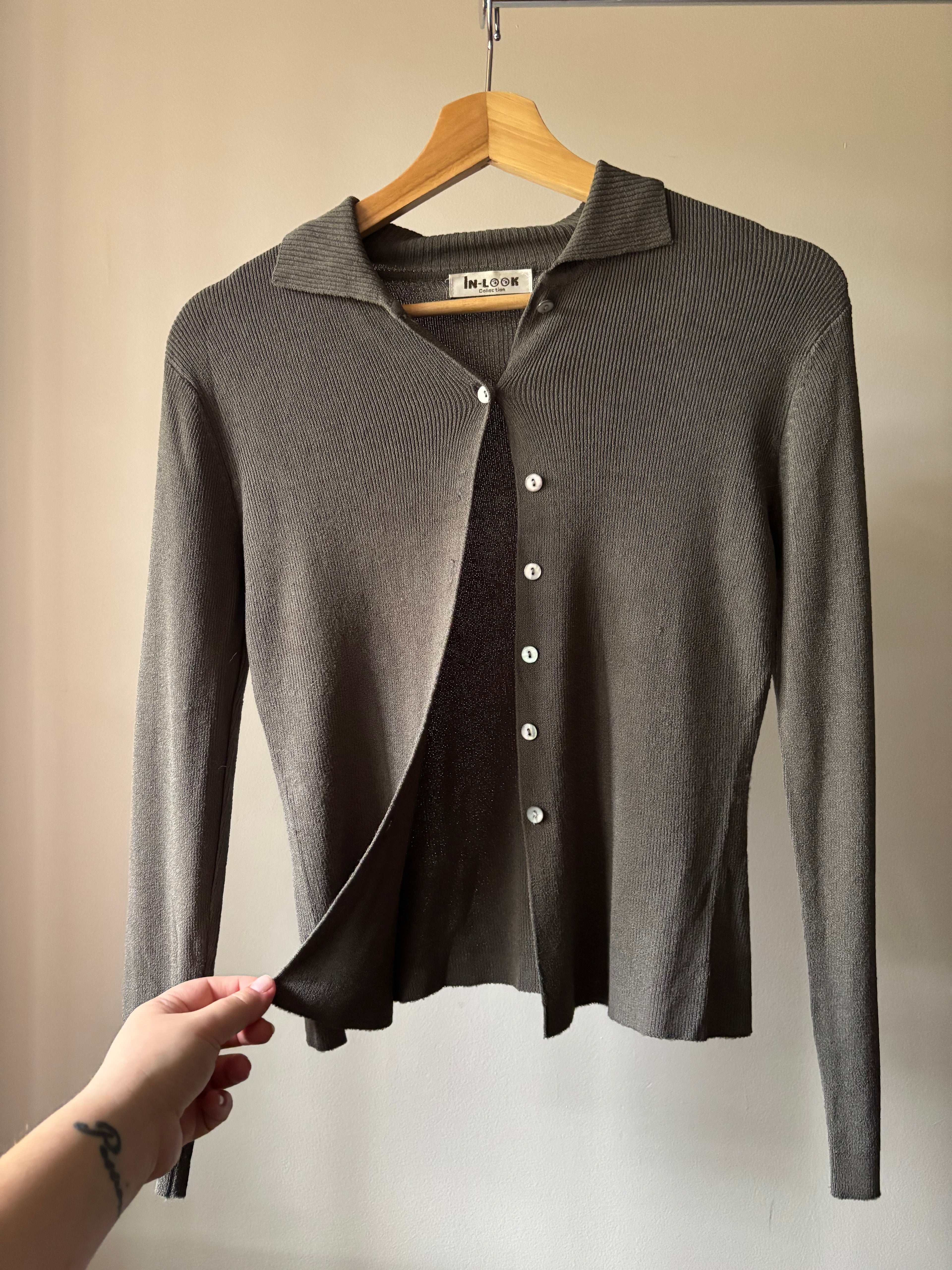 1990s Fitted Collared Cardigan