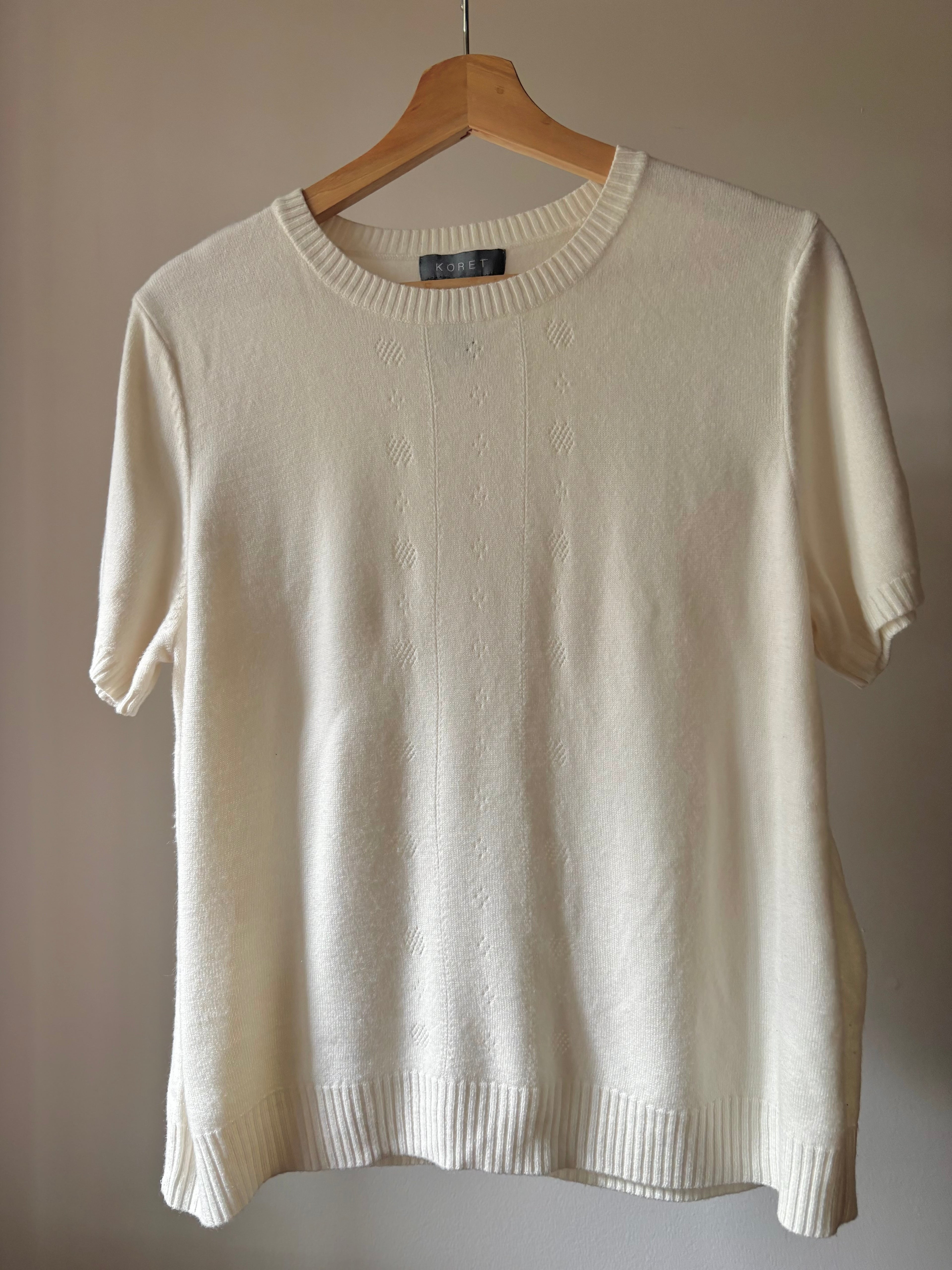 Super Soft Cream Crewneck Knit Top