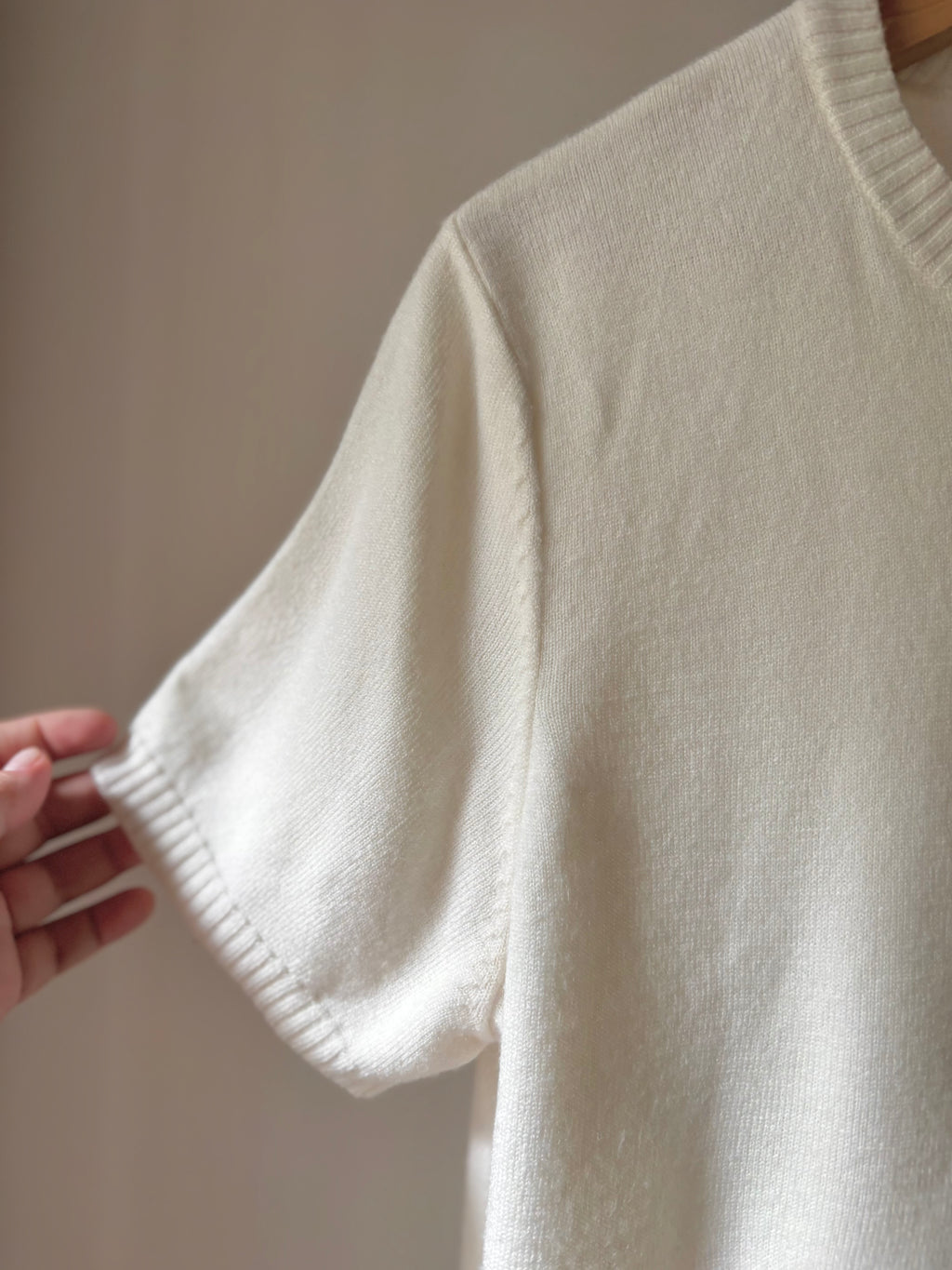 Super Soft Cream Crewneck Knit Top