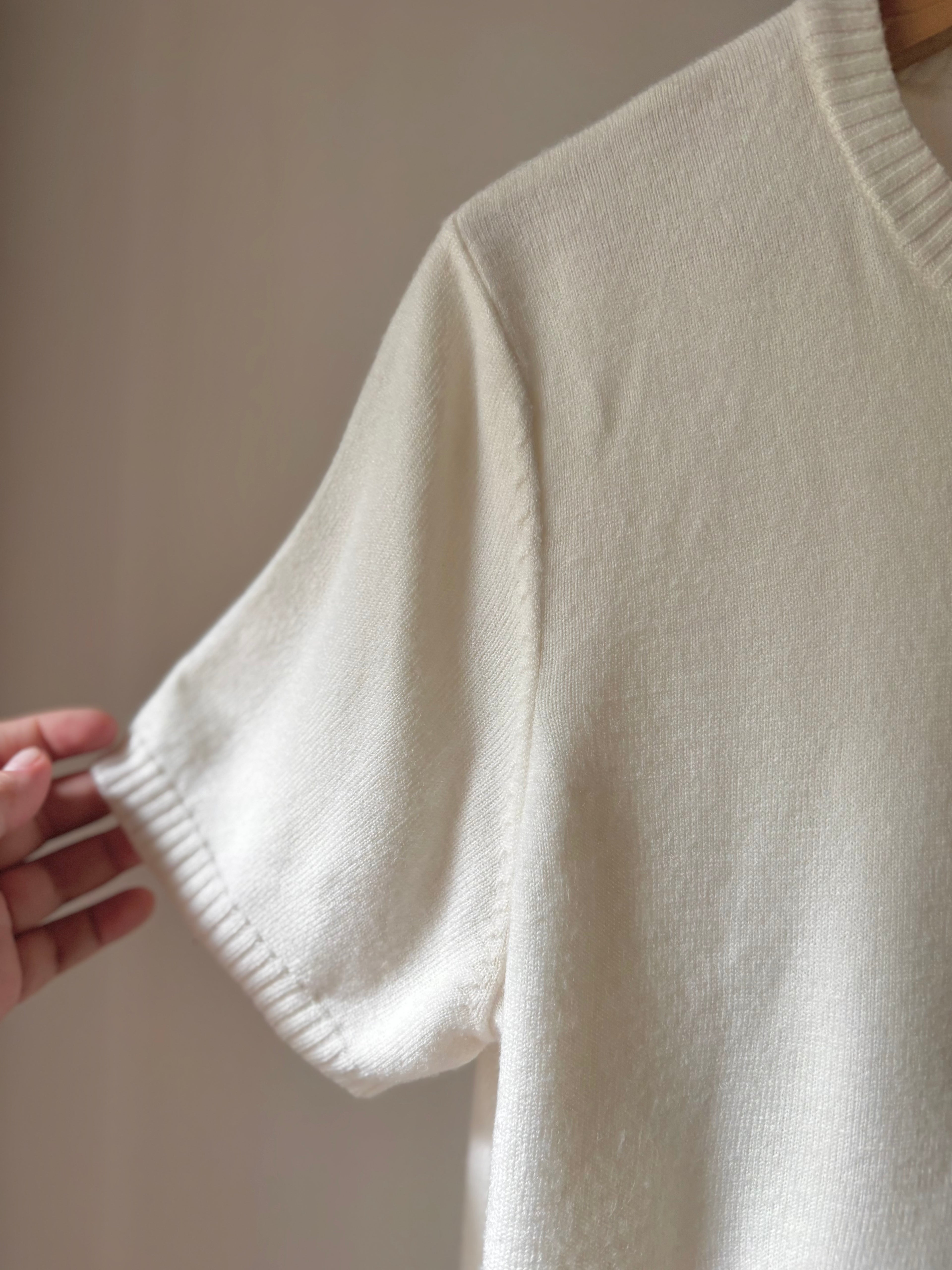 Super Soft Cream Crewneck Knit Top