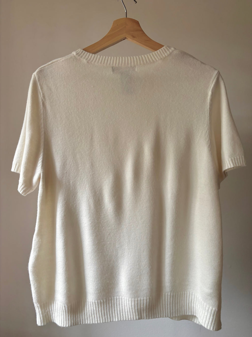 Super Soft Cream Crewneck Knit Top