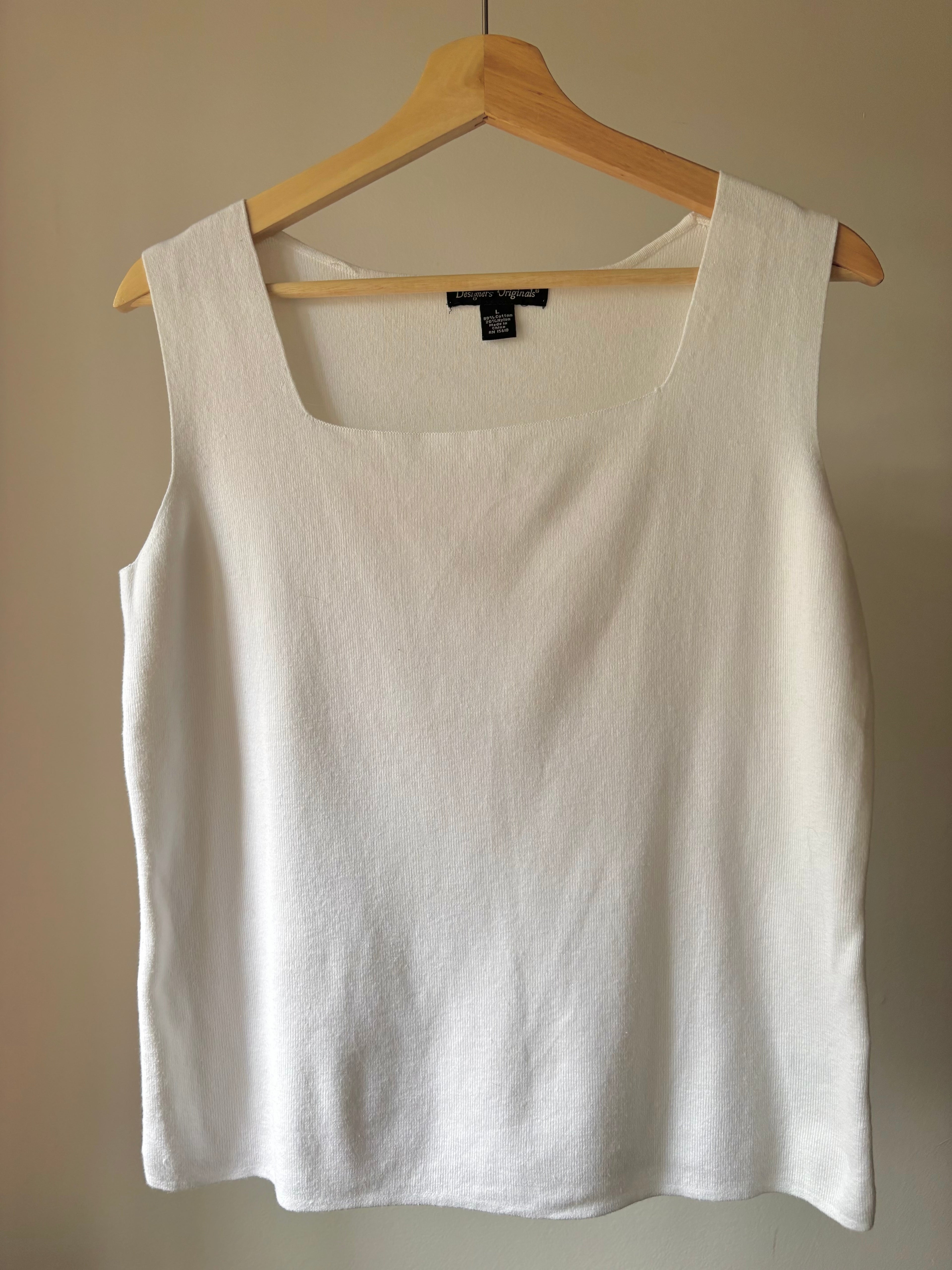 1990s Square Neck Cotton Tank Top